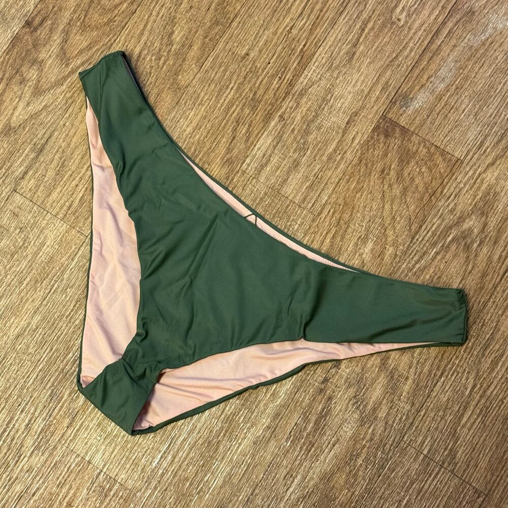 J. Crew Green Curved Waist Cheeky Bikini Bottom Size 2X